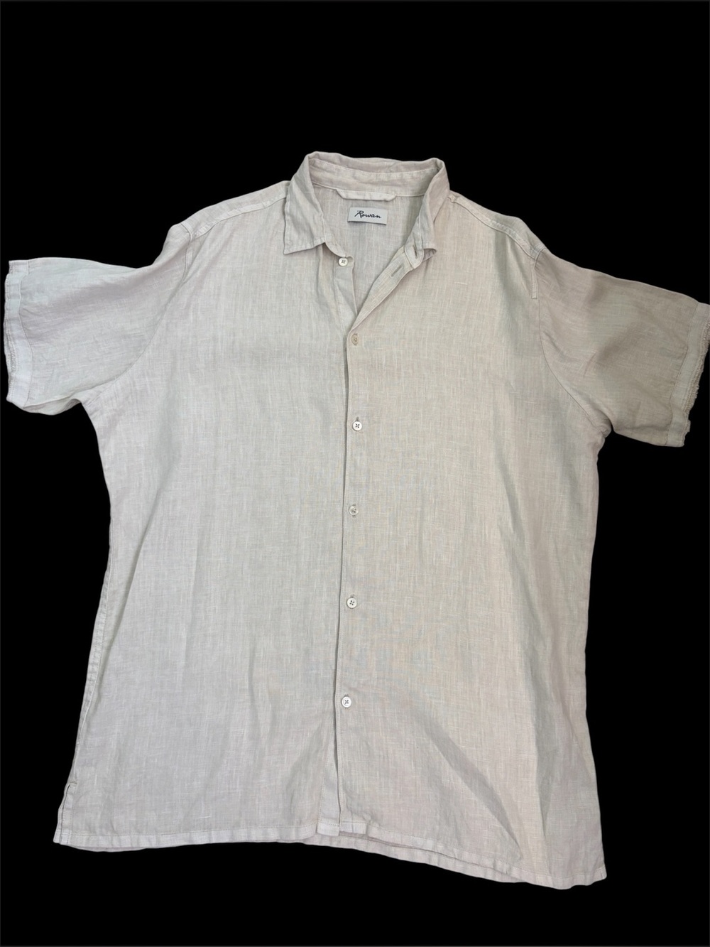 Rowan Lyons short sleeve EUC 100% flax linen shirt XL